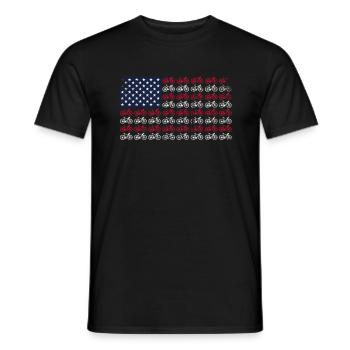 Cycling 4th of July Bicycle Distressed American - Men's T-Shirt - black - Front - AI Model Male 178 light (178cm)