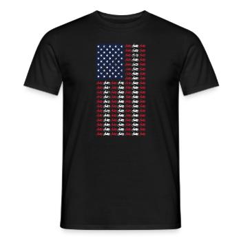 Vintage Moped American Flag 4. Juli Roller - Männer T-Shirt - Schwarz - Vorne - AI Model Male 178 light (178cm)
