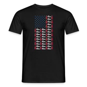 Pontoon Boat Beer Party Boire pavillon américain 4 juillet - T-shirt homme - noir - Devant - AI Model Male 178 light (178cm)