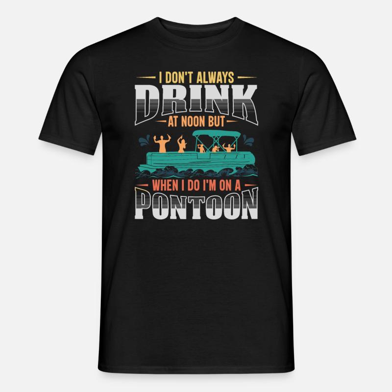 Lustiges Ponton-Trinkboot-Geschenk - Männer T-Shirt - Schwarz