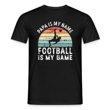 Papa est mon nom Le football est mon jeu Papa Pères - T-shirt homme - noir - Devant - AI Model Male 178 light (178cm)
