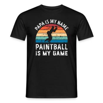 Papa est mon nom Paintball est mon jeu Papa Pères - T-shirt homme - noir - Devant - AI Model Male 178 light (178cm)