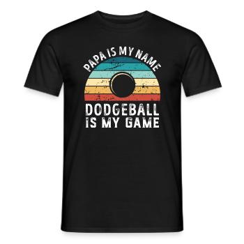 Papa est mon nom Dodgeball est mon jeu Papa Pères - T-shirt homme - noir - Devant - AI Model Male 178 light (178cm)