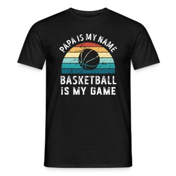 Papa est mon nom Basketball est mon jeu Papa Pères - T-shirt homme - noir - Devant - AI Model Male 178 light (178cm)