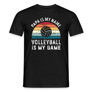 Papa est mon nom Volleyball est mon jeu Papa Pères - T-shirt homme - noir - Devant - AI Model Male 178 light (178cm)