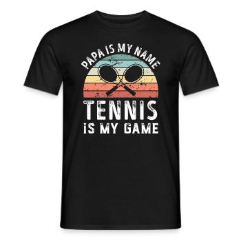 Papa est mon nom Le tennis est mon jeu Papa Fête des Pères - T-shirt homme - noir - Devant - AI Model Male 178 light (178cm)