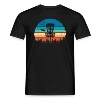 Vintage Disc Golf Retro Distressed Sonnenuntergang - Männer T-Shirt - Schwarz - Vorne - AI Model Male 178 light (178cm)