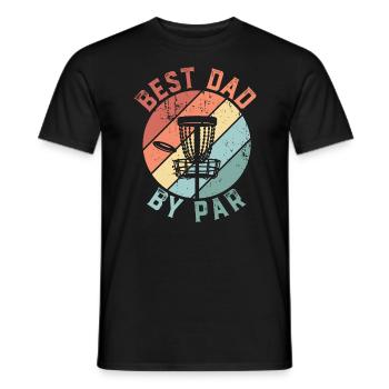 Retro Best Dad By Par Disc Golf Fathers Day - Men's T-Shirt - black - Front - AI Model Male 178 light (178cm)