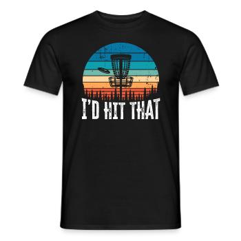 Ich würde dieses lustige Disc Golf Sunset Geschenk treffen - Männer T-Shirt - Schwarz - Vorne - AI Model Male 178 light (178cm)