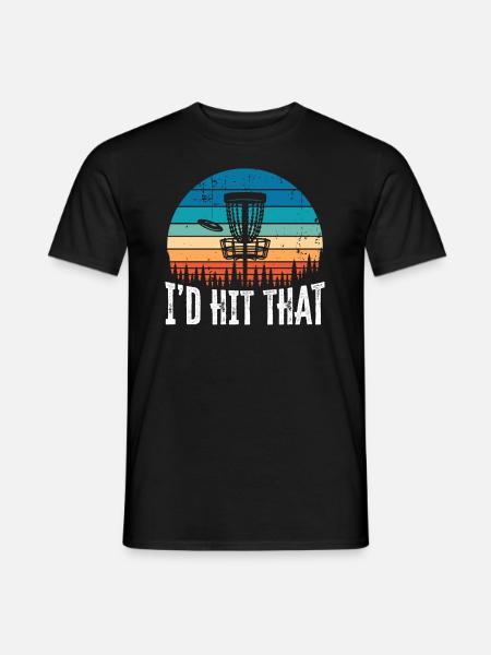 I'd Hit that Funny Disc Golf Sunset Gift - Men's T-Shirt - black