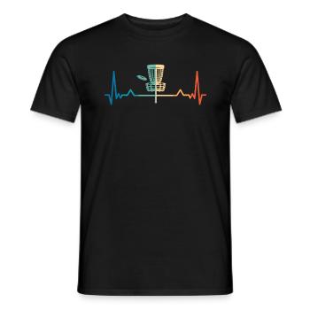 Vintage Disc Golf Herzschlag lustig - Männer T-Shirt - Schwarz - Vorne - AI Model Male 178 light (178cm)