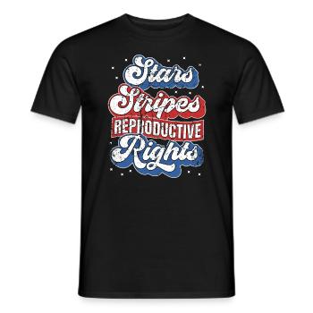 Retro Stars Stripes Droits reproductifs 4ème de - T-shirt homme - noir - Devant - AI Model Male 178 light (178cm)