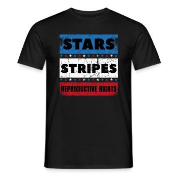 Stars Stripes Droits reproductifs en détresse 4ème - T-shirt homme - noir - Devant - AI Model Male 178 light (178cm)