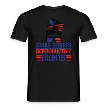 Stars Stripes Droits reproductifs 4 juillet - T-shirt homme - noir - Devant - AI Model Male 178 light (178cm)