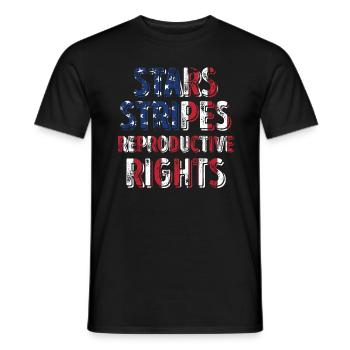 Stars Stripes Droits reproductifs 4 juillet - T-shirt homme - noir - Devant - AI Model Male 178 light (178cm)
