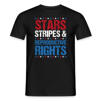Stars Stripes Droits reproductifs 4 juillet - T-shirt homme - noir - Devant - AI Model Male 178 light (178cm)