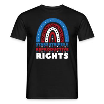 Stars Stripes Droits reproductifs 4 juillet - T-shirt homme - noir - Devant - AI Model Male 178 light (178cm)