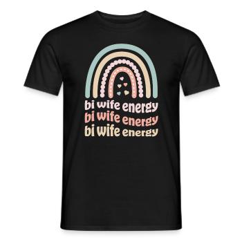 Bi Wife Energy Gay Rainbow Pride Lesbian LGBTQ - Men's T-Shirt - black - Front - AI Model Male 178 light (178cm)
