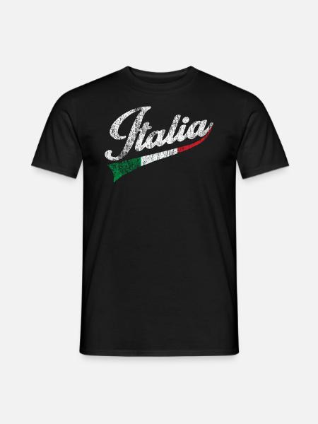 Schrift Italien, Farben Italienische Flagge Trikolore - Männer T-Shirt - Schwarz