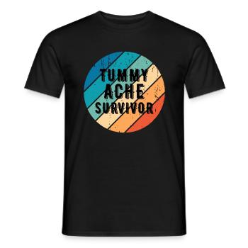 Tummy Ache Survivor Vintage Sunset - Men's T-Shirt - black - Front - AI Model Male 178 light (178cm)