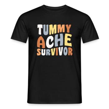 Tummy Ache Survivor Quote - Men's T-Shirt - black - Front - AI Model Male 178 light (178cm)