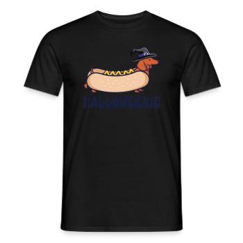 Funny Halloweenie Sausage Dog Dachshund Halloween - Men's T-Shirt - black - Front - AI Model Male 178 light (178cm)