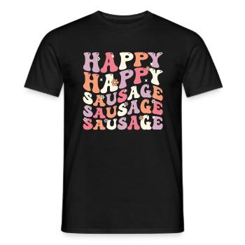 Groovige Happy Sausage - Männer T-Shirt - Schwarz - Vorne - AI Model Male 178 light (178cm)