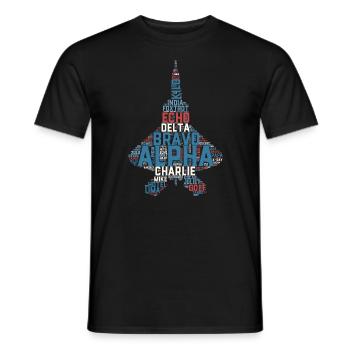 Kampfjetpilot mit vollständigem phonetischem Alphabet - Männer T-Shirt - Schwarz - Vorne - AI Model Male 178 light (178cm)