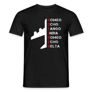 Romeo Echo Tango India Romeo Echo Delta - Men's T-Shirt - black - Front - AI Model Male 178 light (178cm)