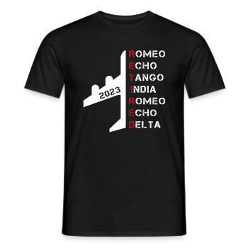 Pensionierter Pilot 2023 Phonetic Alphabet Ruhestand - Männer T-Shirt - Schwarz - Vorne - AI Model Male 178 light (178cm)