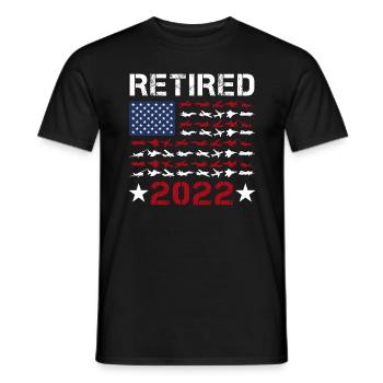 Pensionierter Pilot 2022 USA Flag Airplanes Aviation - Männer T-Shirt - Schwarz - Vorne - AI Model Male 178 light (178cm)