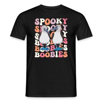 Spooky Boobies Funny Booby Bird Halloween Gift - Men's T-Shirt - black - Front - AI Model Male 178 light (178cm)
