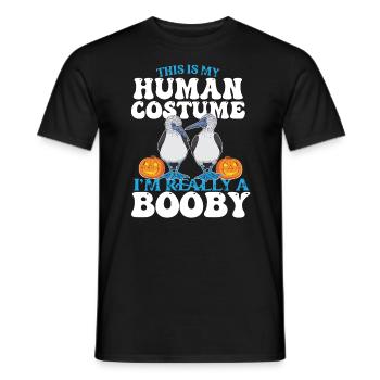 Human Costume I'm really a Booby Bird Halloween - Men's T-Shirt - black - Front - AI Model Male 178 light (178cm)