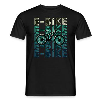 E Bike Retro Electric Bicycle MTB - Men's T-Shirt - black - Front - AI Model Male 178 light (178cm)