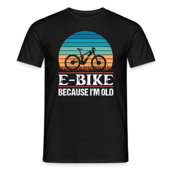 E Bike parce que je suis vieux cadeau ebike drôle - T-shirt homme - noir - Devant - AI Model Male 178 light (178cm)