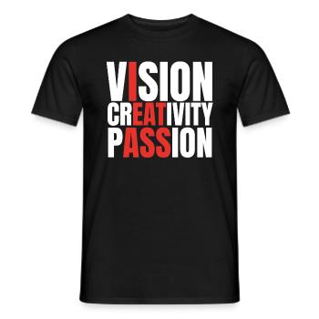 Vision Creativity Passion Funny Adult Humor - Men's T-Shirt - black - Front - AI Model Male 178 light (178cm)