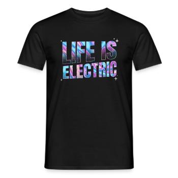 Ebike Funny Life ist E-Bike Fahrrad Retro - Männer T-Shirt - Schwarz - Vorne - AI Model Male 178 light (178cm)