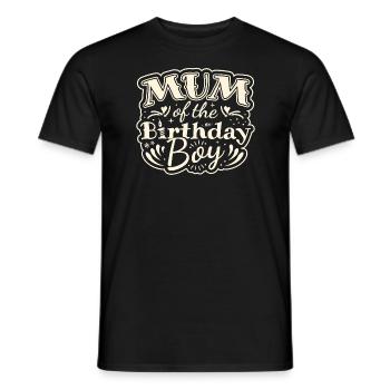 MUM OF THE BIRTHDAY BOY - BIRTHDAY PARTY - Men's T-Shirt - black - Front - AI Model Male 178 light (178cm)