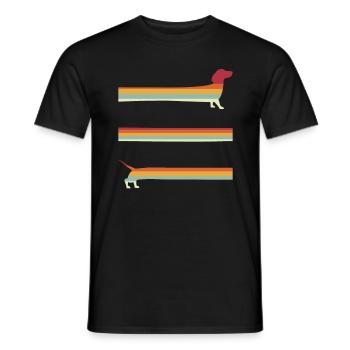 Extra langer Retro Dackel - Männer T-Shirt - Schwarz - Vorne - AI Model Male 178 light (178cm)