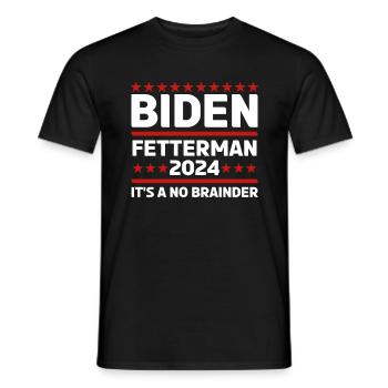 Drôle de Biden Fetterman 2024 - T-shirt homme - noir - Devant - AI Model Male 178 light (178cm)