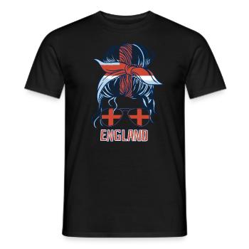 Angleterre Football féminin Coupe du monde Drapeau anglais - T-shirt homme - noir - Devant - AI Model Male 178 light (178cm)