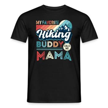Mein Lieblingswanderfreund nennt mich Mama Hiker Mom - Männer T-Shirt - Schwarz - Vorne - AI Model Male 178 light (178cm)