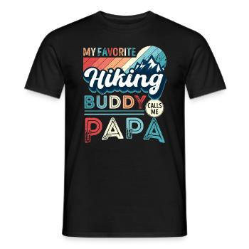 Mon compagnon de randonnée préféré m’appelle Papa Hiker Dad - T-shirt homme - noir - Devant - AI Model Male 178 light (178cm)