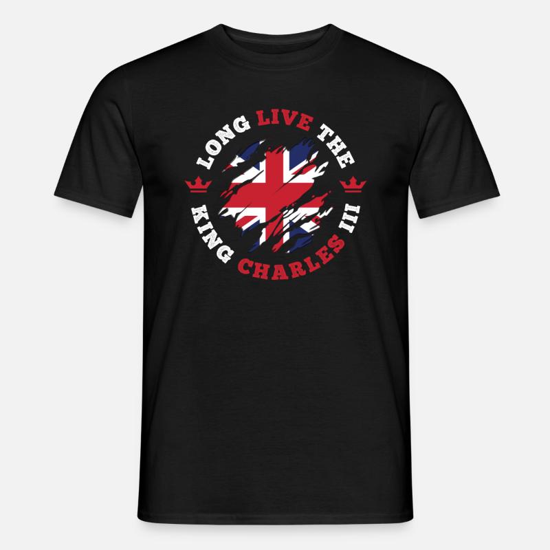 King Charles 3rd British Flag Coronation - Men’s T-shirt - black