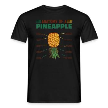 Anatomy of a Pineapple Upside Down Pineapple - Men's T-Shirt - black - Front - AI Model Male 178 light (178cm)