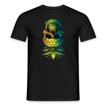 Upside Down Pineapple Skull Swinger Swinging Gift - Men's T-Shirt - black - Front - AI Model Male 178 light (178cm)