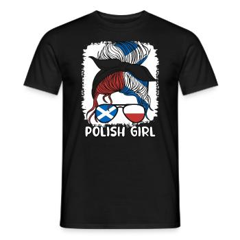 Halb Schottin, halb Polnisch Polen Schottland - Männer T-Shirt - Schwarz - Vorne - AI Model Male 178 light (178cm)