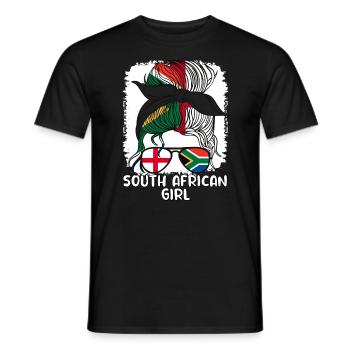 Moitié Anglais Moitié Sud-Africain Fille Afrique du Sud - T-shirt homme - noir - Devant - AI Model Male 178 light (178cm)