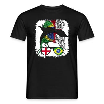 Brésil Moitié Brésilienne Brésil Angleterre Garota - T-shirt homme - noir - Devant - AI Model Male 178 light (178cm)