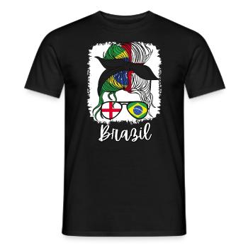Brésil Moitié Brésilien Moitié Anglais Fille Angleterre - T-shirt homme - noir - Devant - AI Model Male 178 light (178cm)